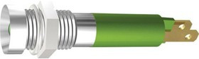 SMZD08224, LED Indicator, Blade Terminal, 2.8 x 0.8 mm, Fixed, Green, DC, 28V