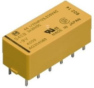 S2EB-12V, General Purpose Relays 4A 12VDC 2P-NO 2P-NC AMBER SEAL PCB
