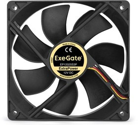 EP12025S3P, Вентилятор ExeGate ExtraPower 120x120x25 мм, подшипник скольжения, 3pin, 1800RPM, 26dBA