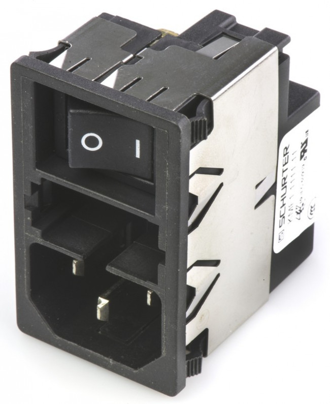KMF1.1111.11, Filtered IEC Power Entry Module, IEC C14, General Purpose, 1 А, 250 В AC, 2-Полюсный выключатель