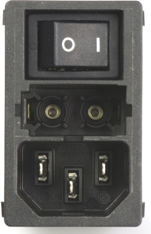 KMF1.1111.11, Filtered IEC Power Entry Module, IEC C14, General Purpose, 1 А, 250 В AC, 2-Полюсный выключатель