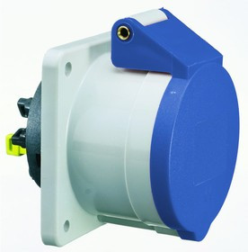 Встраиваемая розетка 32A, 3р, 6h, 400V, IP44, QС 75х75 1 шт. 13703-b