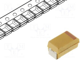 T520D157M010ATE040, Cap Tant Polymer 150uF 10VDC D CASE 20%( 7.3 X 4.3 X 2.8mm) Inward L SMD 7343-31