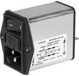 3-105-326, AC Power Entry Modules DD14 Connector Filter C14 10A STD