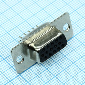 DS1077-15FB8NSS, (DHB-15F), Разъем вилка 15контактов х 3 ряда на плату DS1077-15FB8NSS, (DHB-15F), Разъем вилка 15контактов х 3 ряда на плату
