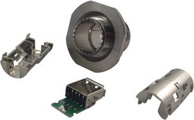 USBF TV 72 N, Герметичный разъем USB, USB Типа A, USB 2.0, Гнездо, 4 Позиции, Монтаж в Панель, IP67