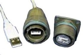 USBF TV 72 N, Герметичный разъем USB, USB Типа A, USB 2.0, Гнездо, 4 Позиции, Монтаж в Панель, IP67