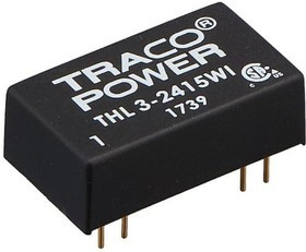 THL 3-2411WI, DC/DC преобразователь, 3Вт, вход 9-36В, выход 5В/600мA THL 3-2411WI, DC/DC преобразователь, 3Вт, вход 9-36В, выход 5В/600мA