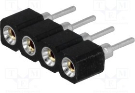 DS1002-01-1X04V13, Гнездо, штыревой, "мама", PIN 4, цанговые контакты, прямой, 2,54мм