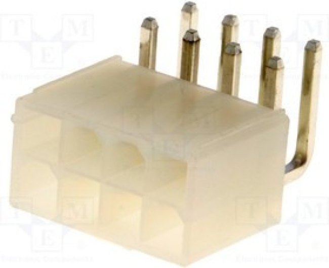 N42GK-08, Гнездо, провод-плата, "папа", N42G, 4,2мм, PIN: 8, THT, 600В, 9А