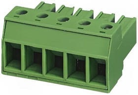 PC4/4ST7.62, Разъемный клеммник, 7,62мм, Кол-во полюс: 4, прямой, вилка, "мама"