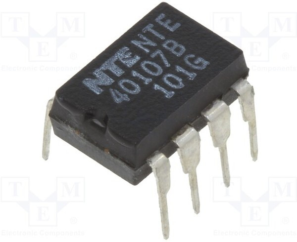 NTE40107B, IC: digital; NAND; Ch: 2; IN: 2; CMOS; THT; DIP8; 3?18VDC; -55?125°C NTE40107B, IC: digital; NAND; Ch: 2; IN: 2; CMOS; THT; DIP8; 3?18VDC; -55?125°C