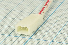 Штекер питания JST, на кабель 150мм, 2 контакта, шаг 2.5мм, SYR-02M; №14027 штек пит JST\P2,5\2HP\каб\ L-150мм\SYR-02M\