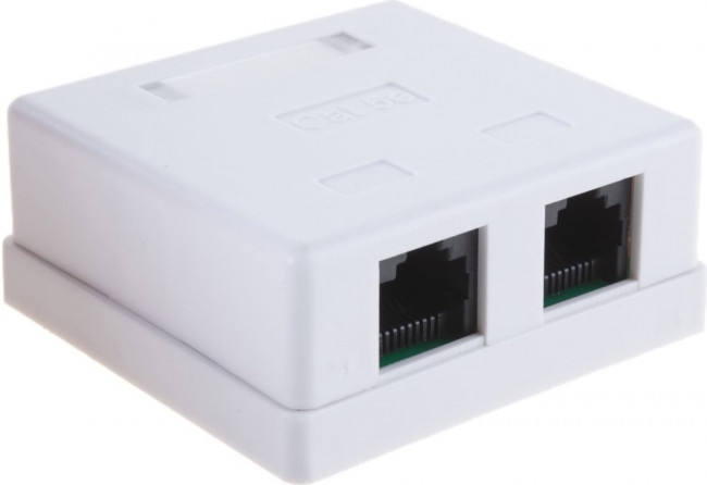 Розетка Cablexpert NA214 RJ-45 кат.5e внешняя 2 порта Розетка Cablexpert NA214 RJ-45 кат.5e внешняя 2 порта
