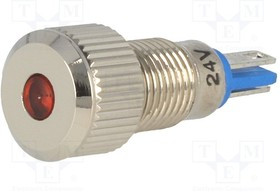 GQ8F-D/O/24, Индикаторная лампа светодиод, плоский, Uраб 24VDC, dотв 8мм