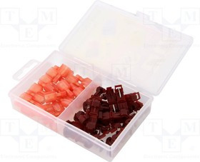 ST-ASS-TTAP50SET-R, Набор: коннекторы, IDC,обжим, на провод, красный, 50шт.