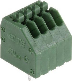 1-2834021-4, PCB Terminal Block, 4-Contact, 2.5mm Pitch, Through Hole Mount, 1-Row, Solder Termination