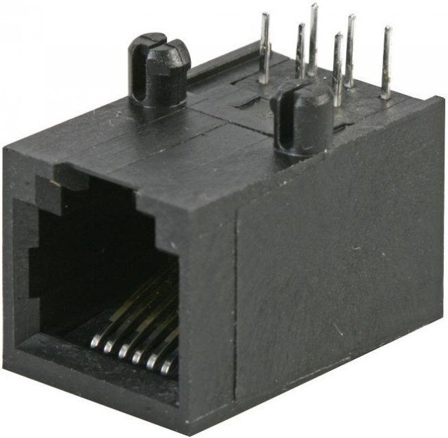 SS-6466-NF-A431, Conn RJ-25 F 6 POS 1.27mm Solder RA Thru-Hole 6 Terminal 1 Port SS-6466-NF-A431, Conn RJ-25 F 6 POS 1.27mm Solder RA Thru-Hole 6 Terminal 1 Port