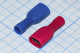 Разъем плоский полностью изолированный (мама) синий 1.5-2.5мм² РППИ-М 2.5-7-0.8; №777 B клемма гн 6,4x0,8\0,3\S1,5-2,5\лат луж\\полн.ПВХ с