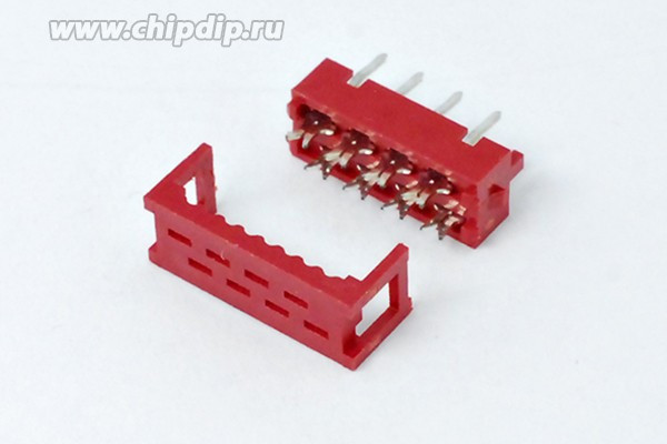 Разъем (Micro Match) MM- 8FDC вилка, шаг P1.27, контакты 8P, на плату/на шлейф, MM- 8FDC