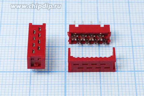 Разъем (Micro Match) MM- 8FDC вилка, шаг P1.27, контакты 8P, на плату/на шлейф, MM- 8FDC