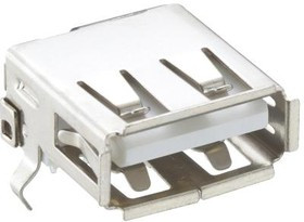 2410 12, Разъем USB, USB Типа A, USB 2.0, Гнездо, 4 вывод(-ов), Монтаж в Сквозное Отверстие, Прямой Угол