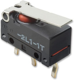 D2FD-2L1-1H, Микропереключатель, Ультра Субминиатюрный, Петлевой Рычаг, SPDT, Пайка, 2 А, 30 В DC