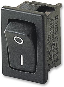 1801.1146, Клавишный переключатель, Выкл.-Вкл., SPST, Без Подсветки, Панель, Черный, Серия 1800
