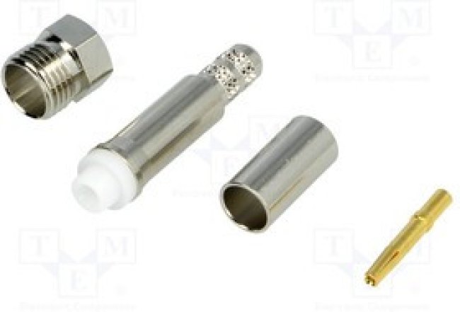 FME6121B1-ND3G-1-50, FME cable socket, straight, FME, Brass, Socket, Straight, 50Ohm, Crimp Terminal