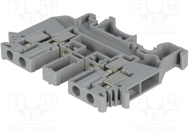 2775016, Одноярусный клеммный блок, с двухсторонним расположением сдвоенных контактов, сечение: 0,2...2,5 мм^2, напряжение 630 В, ток 32 А,