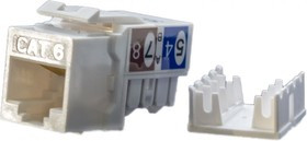 01 Вставка Hyperline, Keystone Jack RJ-45(8P8C), категория 6, белая