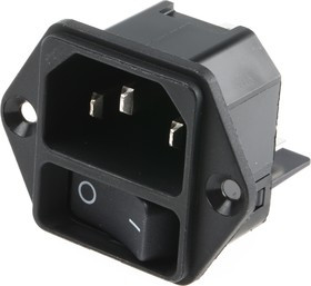 DC11.0001.001, AC Power Entry Modules Screw-on 2-pole 10A Non-illuminated