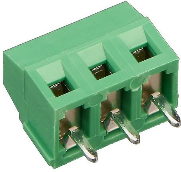 DG381-3.81-03P-14-00A(H), Зажимная рейка для печатных плат угловой 90° 3,81мм плату