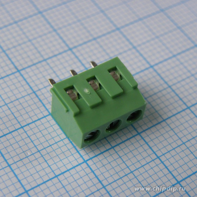 DG381-3.81-03P-14-00A(H), Зажимная рейка для печатных плат угловой 90° 3,81мм плату