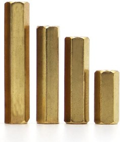 Стойка для печатных плат латунная М2,5 высота 4 мм (мама-мама)