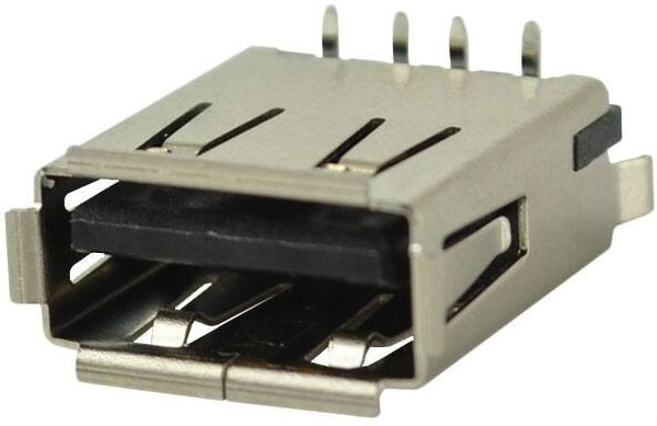 UJ2-AV-4-SMT-TR, USB Connectors USB Jack 2.0 A type 4pin Vert SMT