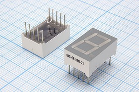 GNS-5611BG-21, Индикатор зеленый 12.60х19.00мм, 11мКд, общий анод; № 15457G СД дисплей 7/1 \14,2\зел