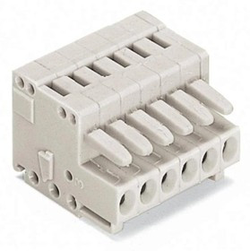 734-106, 6-контакт. розетка, шаг 3,5 мм, светло-серая