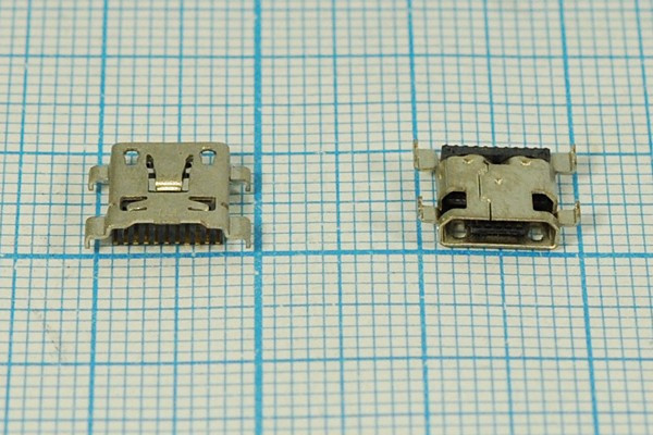 Гнездо micro USB, Тип B, угловое, 11 контактов, SMD на плату; №12764 гн microUSB\B\11C4HP\ плат\угл\SMD\microUSBB 11SAD