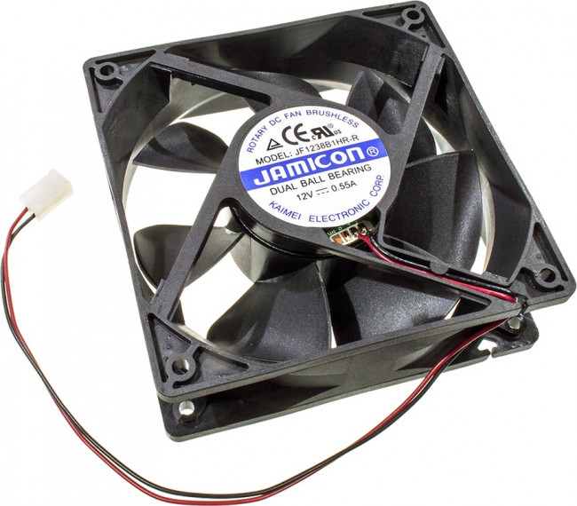 JF1238B1HR-R, вентилятор 12В 120х120х38мм подшипник качения авторестарт 2800 об/мин