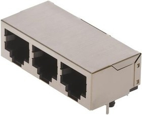 09455511123, Modular Connectors / Ethernet Connectors RJ Industrial RJ45 3-port Jack Cat5, solder, angled