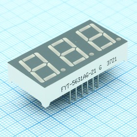 FYT-5631AG-21, 14.2mm OK Зелёный 14-18mcd