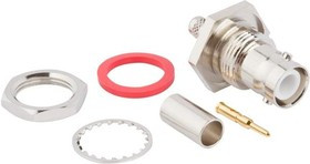 112202RP, RF Connectors / Coaxial Connectors BNC BULKHEAD JACK RG 58/195 REV POLARITY