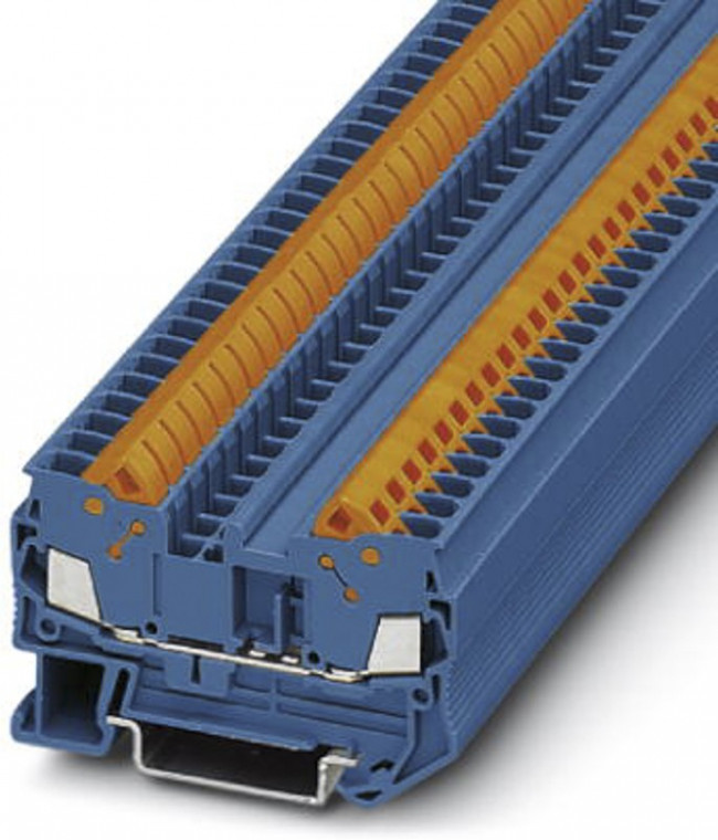 Through terminal block, quick connection, 0.5-2.5 mm², 2 pole, 24 A, 8 kV, blue, 3206429 Through terminal block, quick connection, 0.5-2.5 mm², 2 pole, 24 A, 8 kV, blue, 3206429