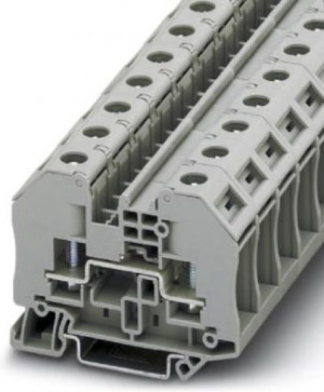 3049026, RT 5 Series Grey Feed Through Terminal Block, Single-Level, Bolt Termination