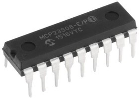 MCP23S08-E/P, Микросхема expander 8bit Input/Output SPI DIP18
