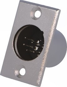 XLR-7W-C, Гнездо, XLR, "папа", PIN 7, пайка, диаметр монтажного отверстия 19мм