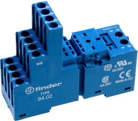 94.02SMA, Розетка винтовая (с зажимной клетью) для реле 55.32, таймера 85.02; применяются модули 86. 94.02SMA, Розетка винтовая (с зажимной клетью) для реле 55.32, таймера 85.02; применяются модули 86.