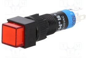 V8F-11-230R, Переключатель: кнопочный, Пол: 2, SPDT, 0,5A/250ВAC, 1A/24ВDC, IP40