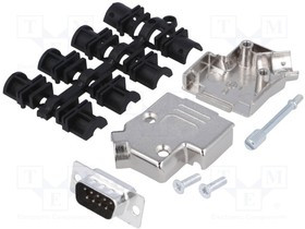 MHD45ZK9-DB9P-K, Разъем D-Sub; PIN: 9; вилка; "папа"; угловой 45°;